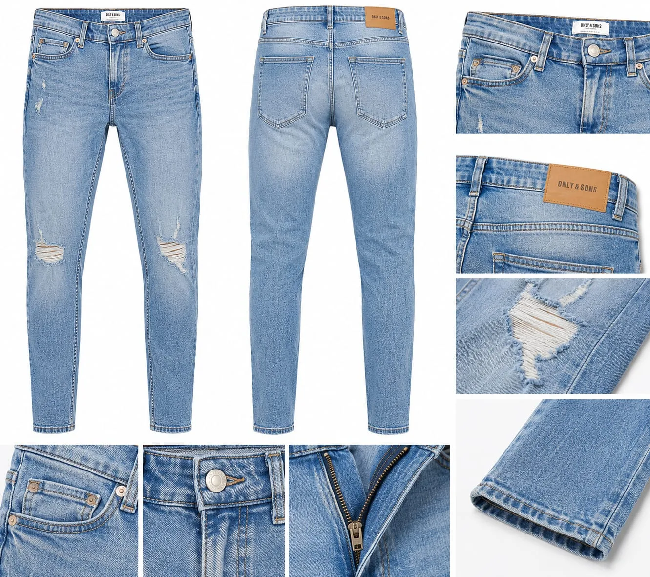 Ripped blue wash