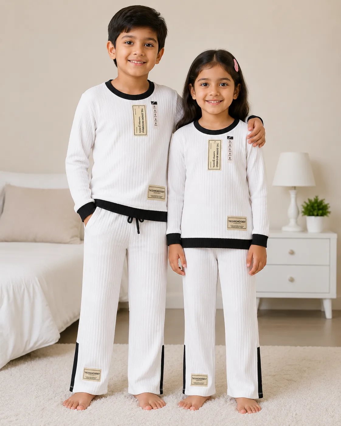 Premium kids ribbed two piece set