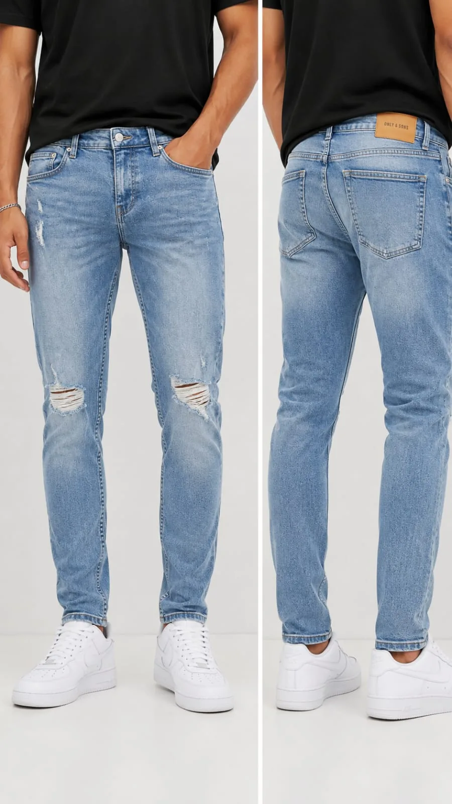 Ripped blue wash