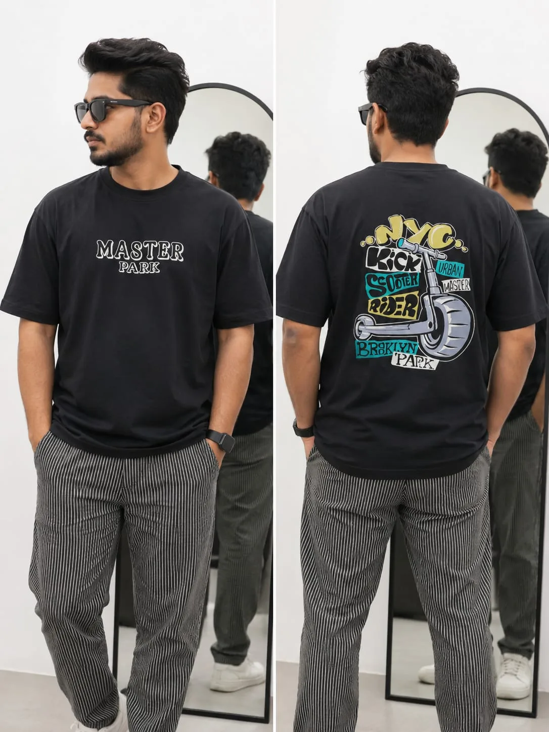 Stylish Black Drop shoulder t-shirt