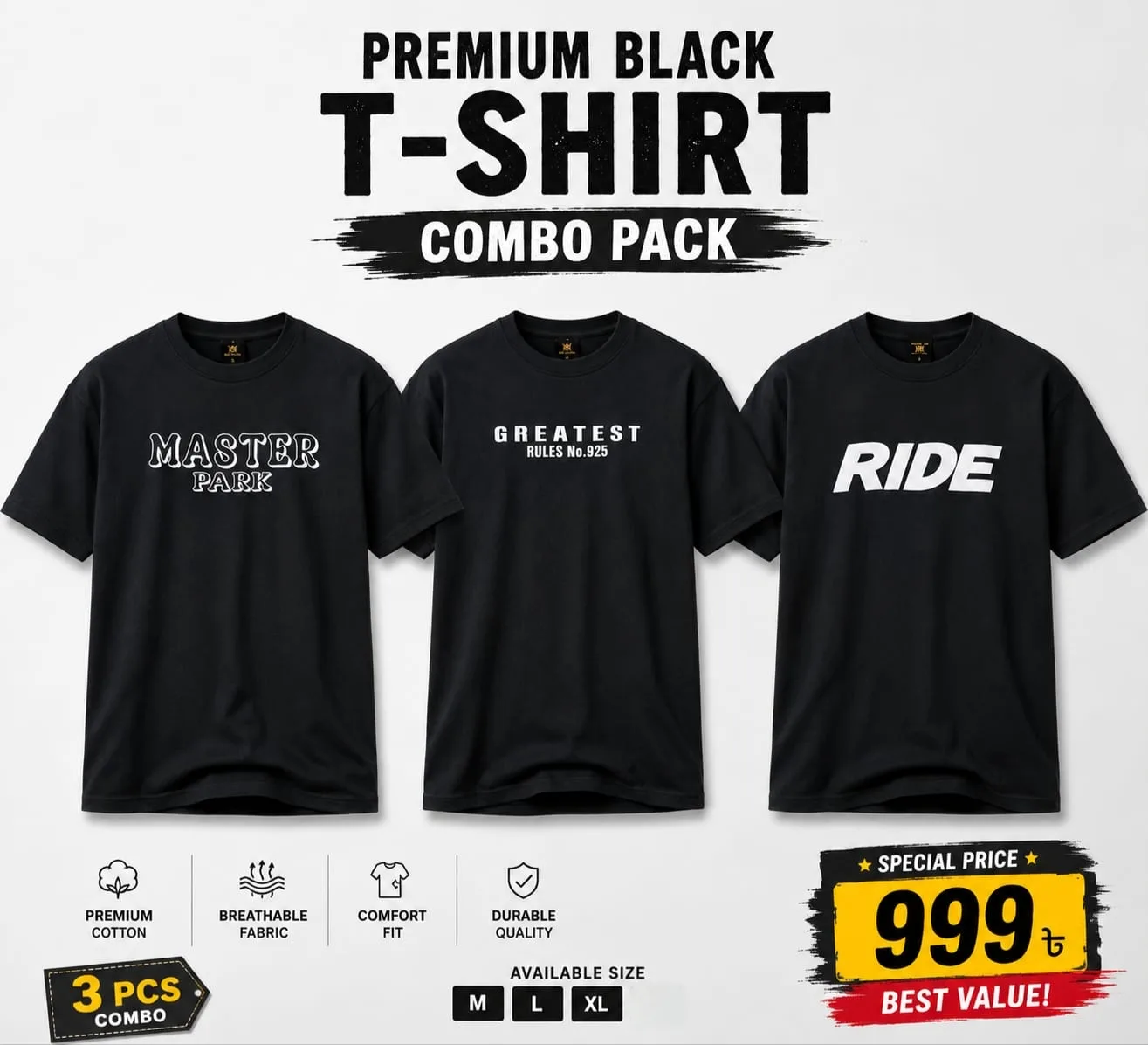 Black Drop shoulder COMBO