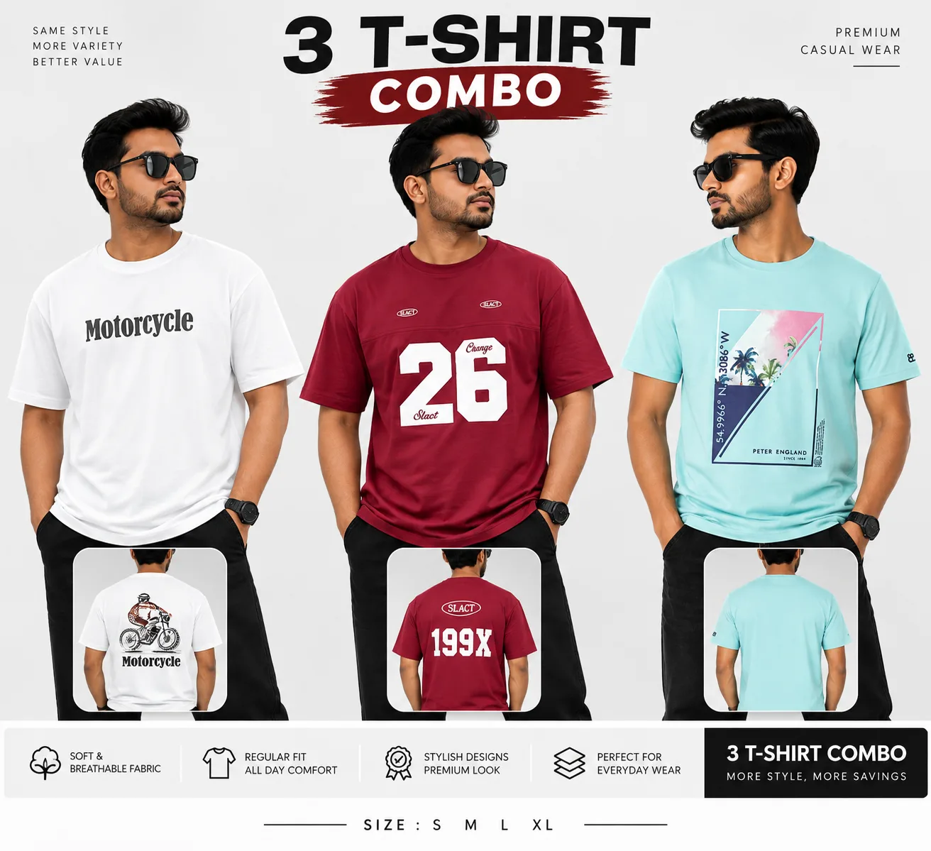 3 T-shirts in 1 COMBO